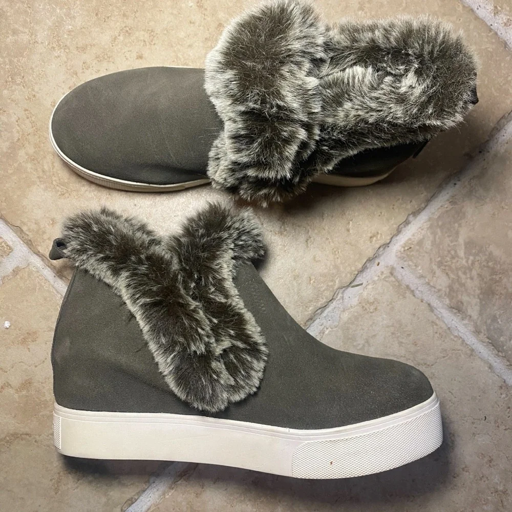 New J/SLIDES Women's Sean‎ Cold Weather Booties Genuine Suede Winter Cozy Warm